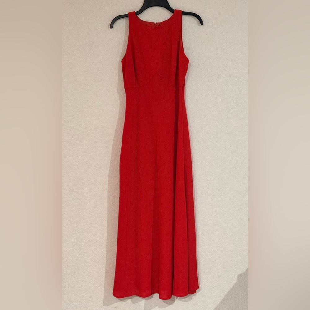 Elegant Red Sleeveless Maxi Dress